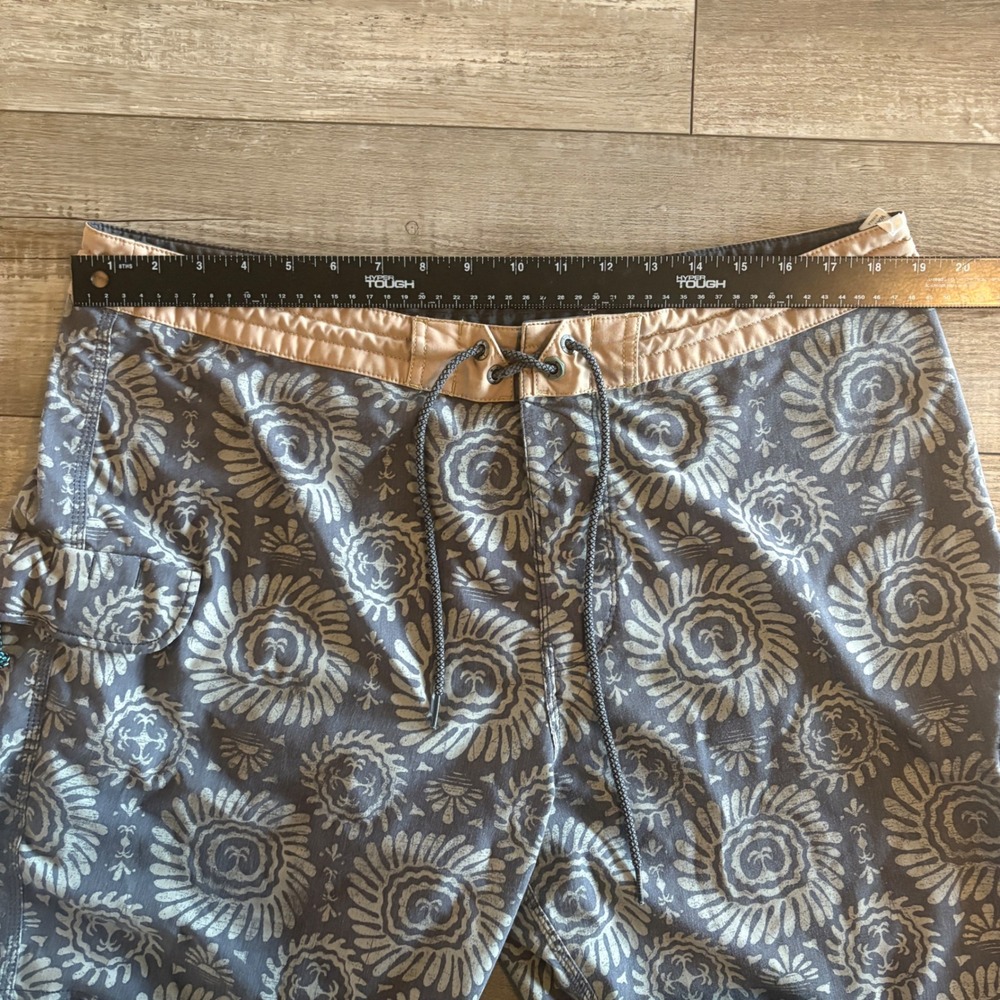 Vissla Board Shorts Mens 38 Gray Drawstring Upcycle Coconut Stretch Swim Trunks - Picture 5 of 9